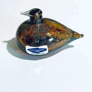 Oiva Toikka glass bird golden crested Kinglet NUUTAJARVI FINLAND signed art